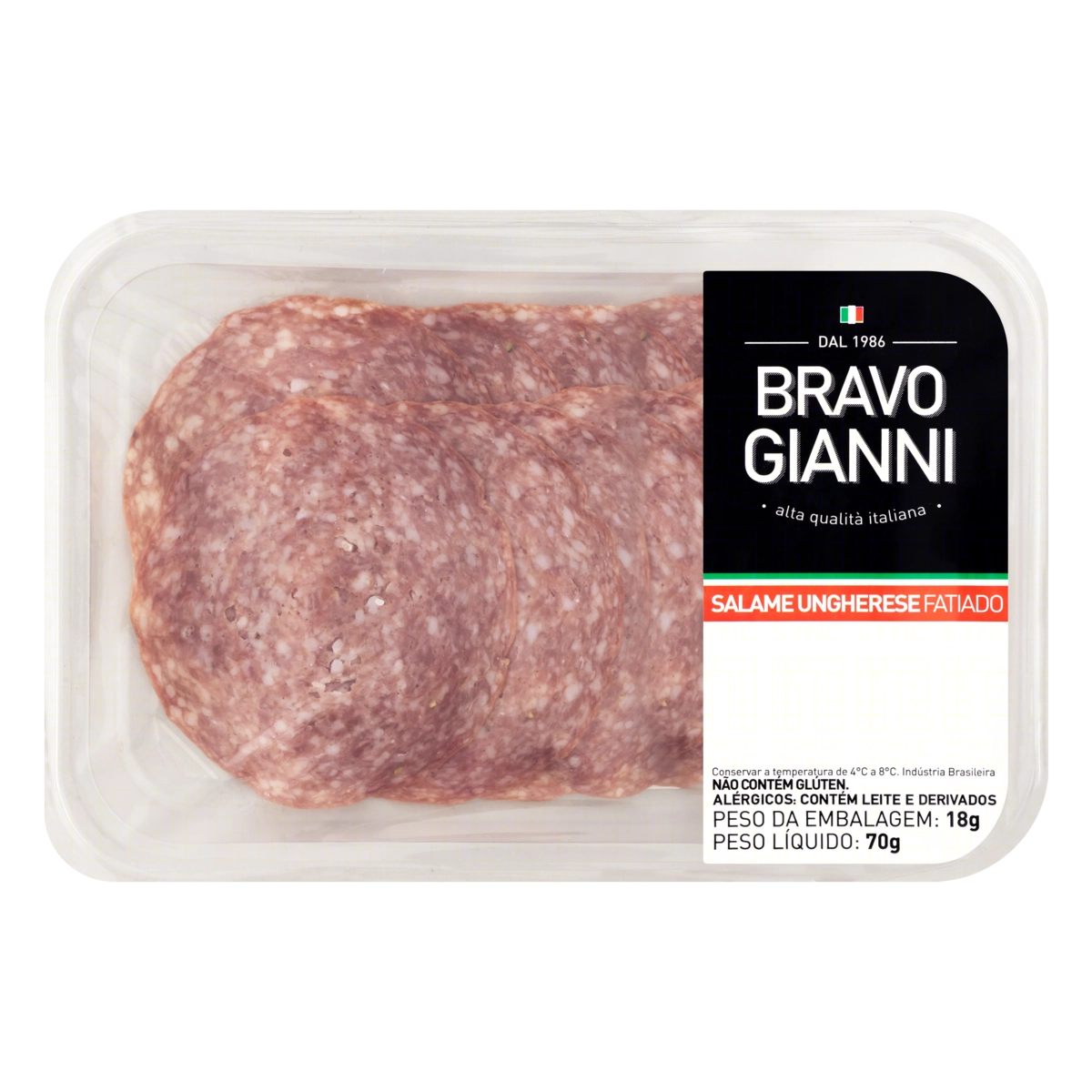 Salame Ungherese Fatiado Bravo Gianni 70g