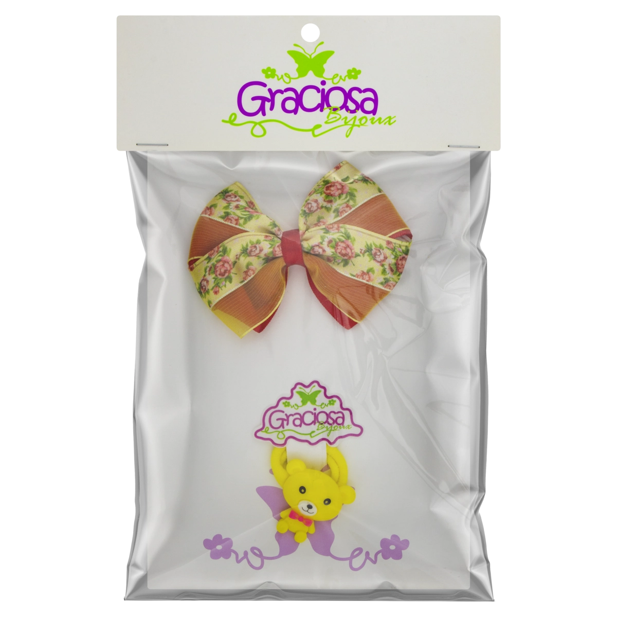 Kit Enfeite Para Cabelo Infantil Graciosa Bijoux Branco