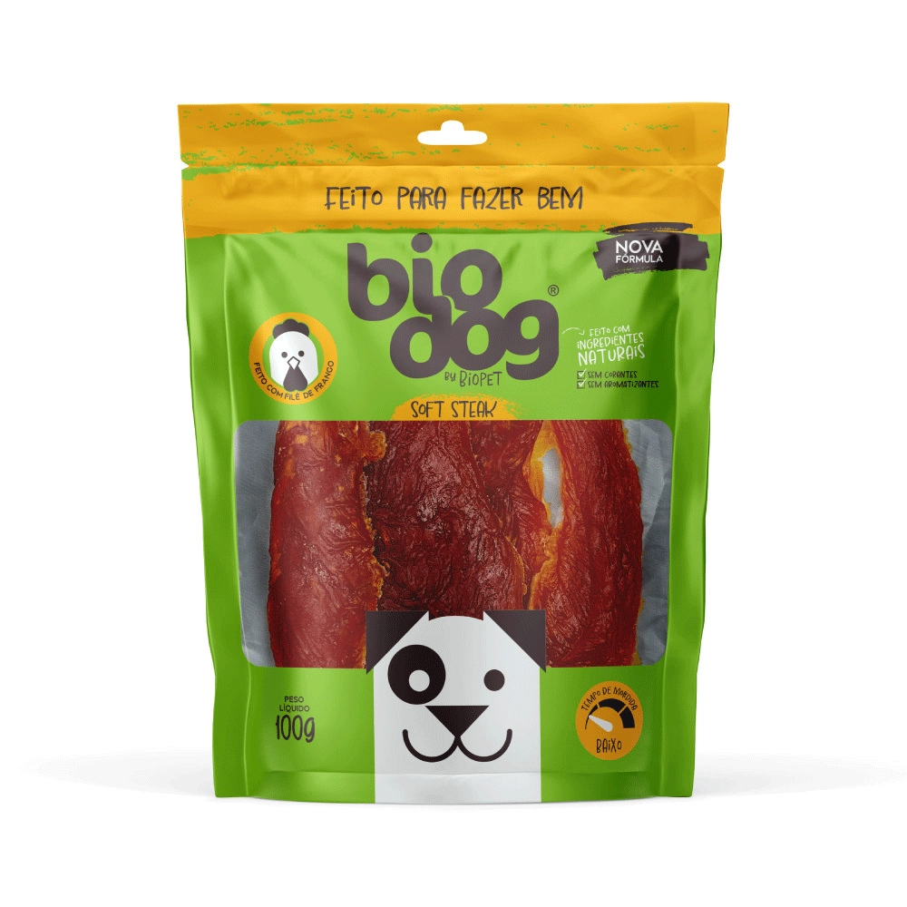 Petisco Gourmet Soft Steak Bio Dog 100g