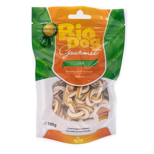 Petisco Gourmet para Cães Loop Filé de Frango Bio Dog 100g