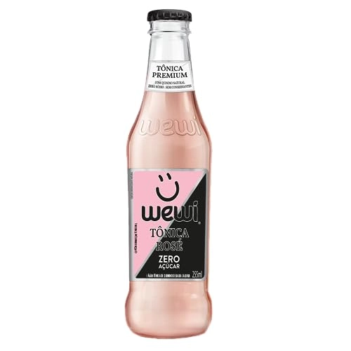 água Tônica Rosé Zero Açúcar Zero Sódio Wewi Premium Garrafa 255ml
