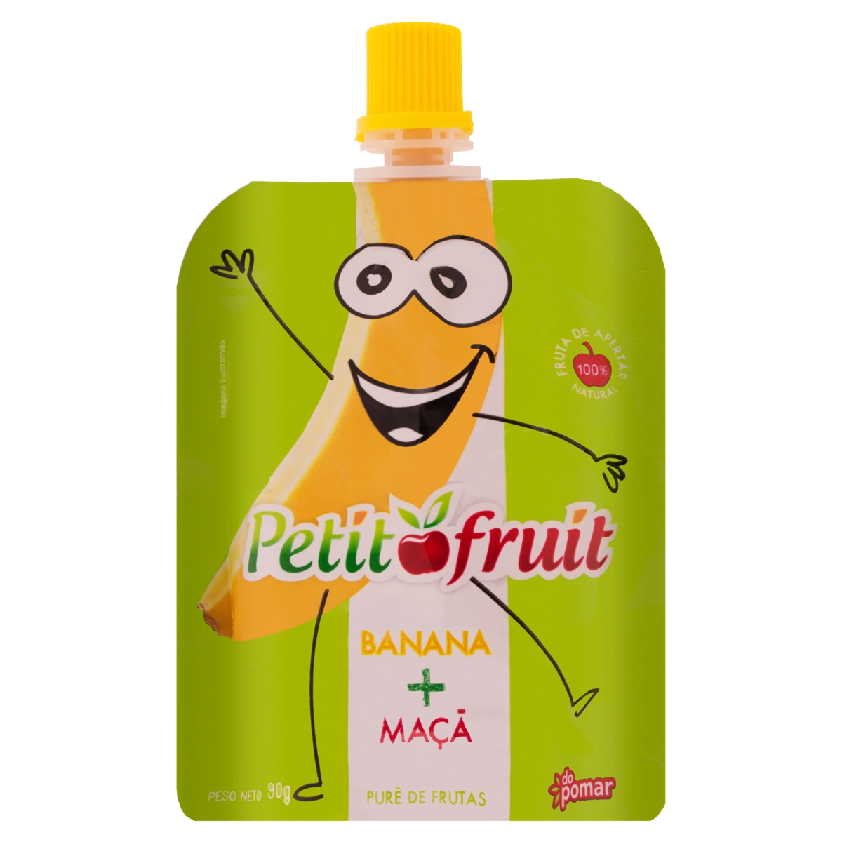 Purê De Frutas Banana E Maçã Petit Fruit Squeeze 90g