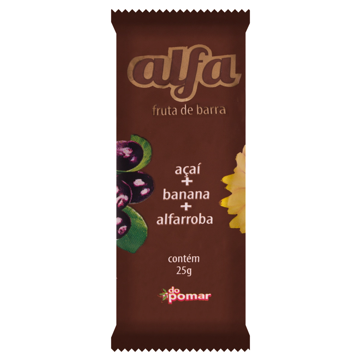 Barra De Frutas Açaí, Banana E Alfarroba Alfa Pacote 25g