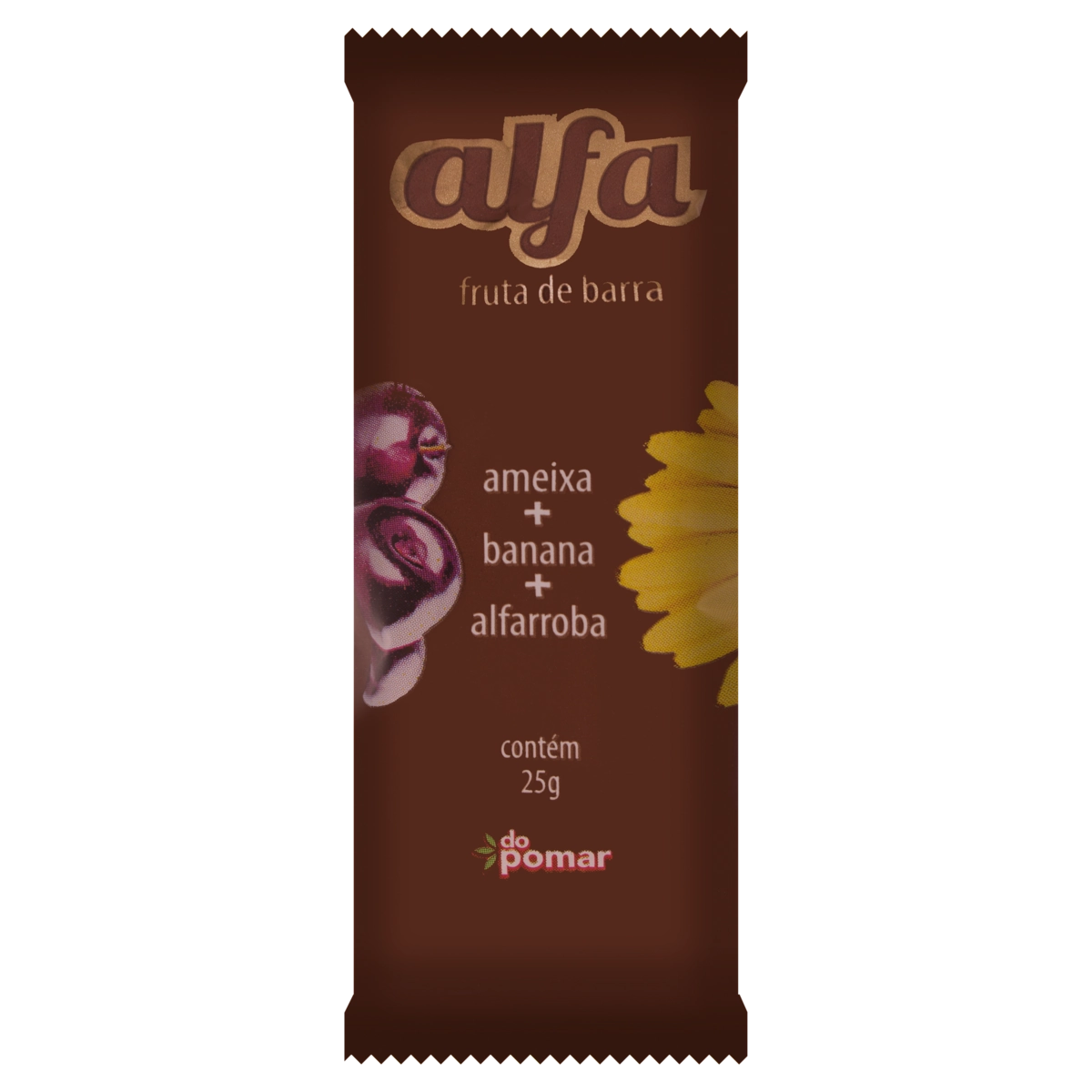 Barra De Frutas Ameixa, Banana E Alfarroba Alfa Pacote 25g