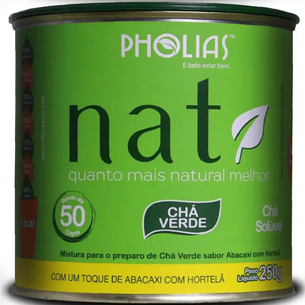 Cha Nat Verde Abac Hortela 250g Pholias