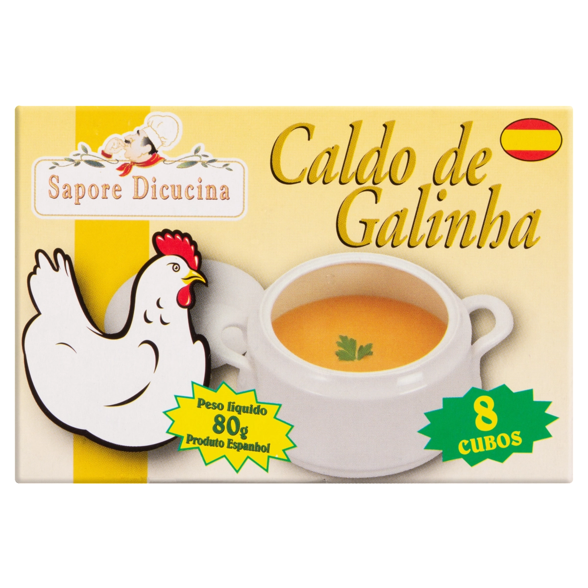 Caldo Tablete Galinha Sapore Dicucina Caixa 80g 8 Unidades