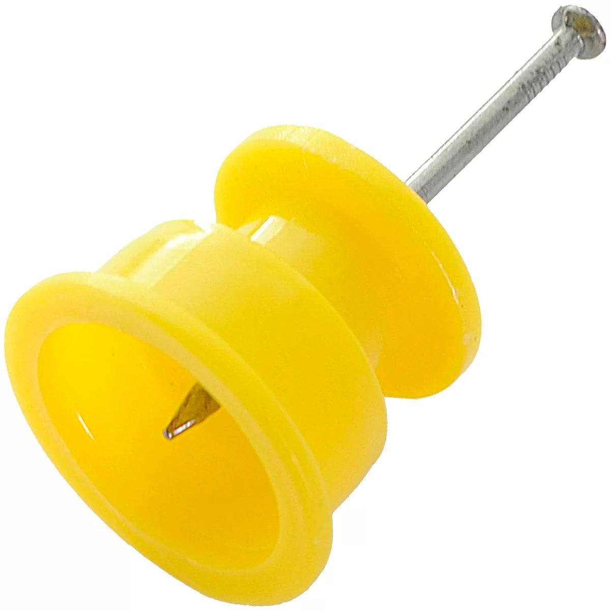 Isolador Roldana Plástico Anti Uv Fio Com Prego 100un Amarelo - Cni, Opção: Amarelo (a), Tamanho: 30x30