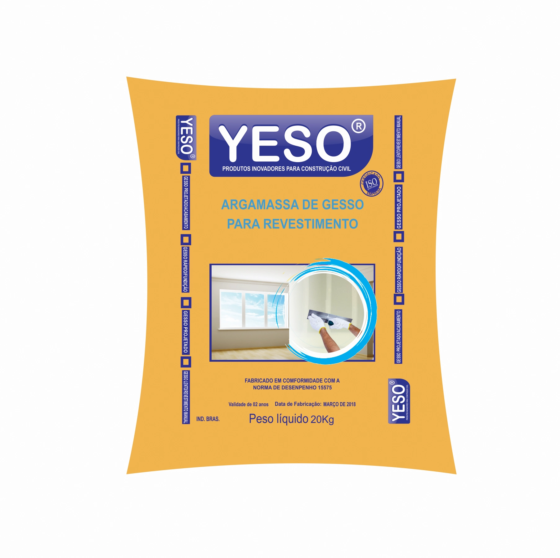 Argamassa de gesso para Revestimento Yeso 40kg