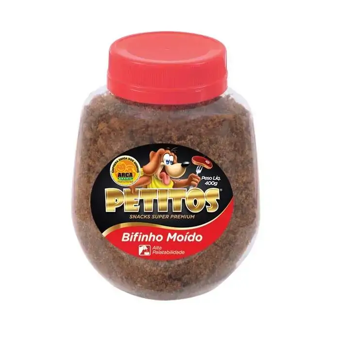 Snack Petitos Para Cães Moído Sabor Carne 400g