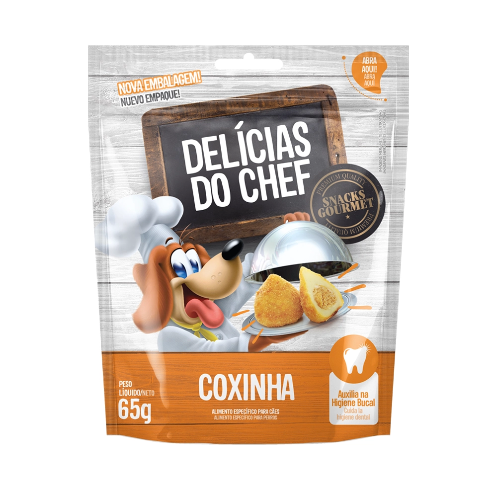 Snack Petitos Para Cães Chef Sabor Coxinha 65g