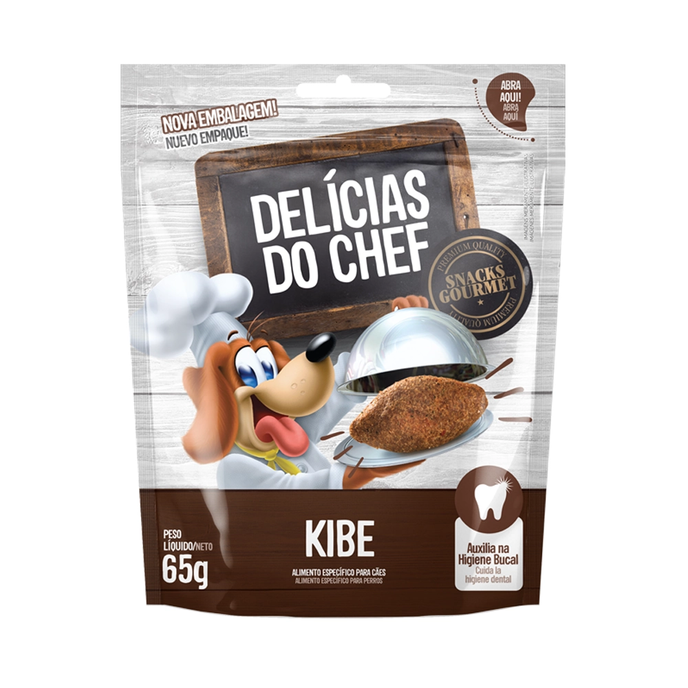 Snack Petitos Para Cães Chef Sabor Kibe 65g