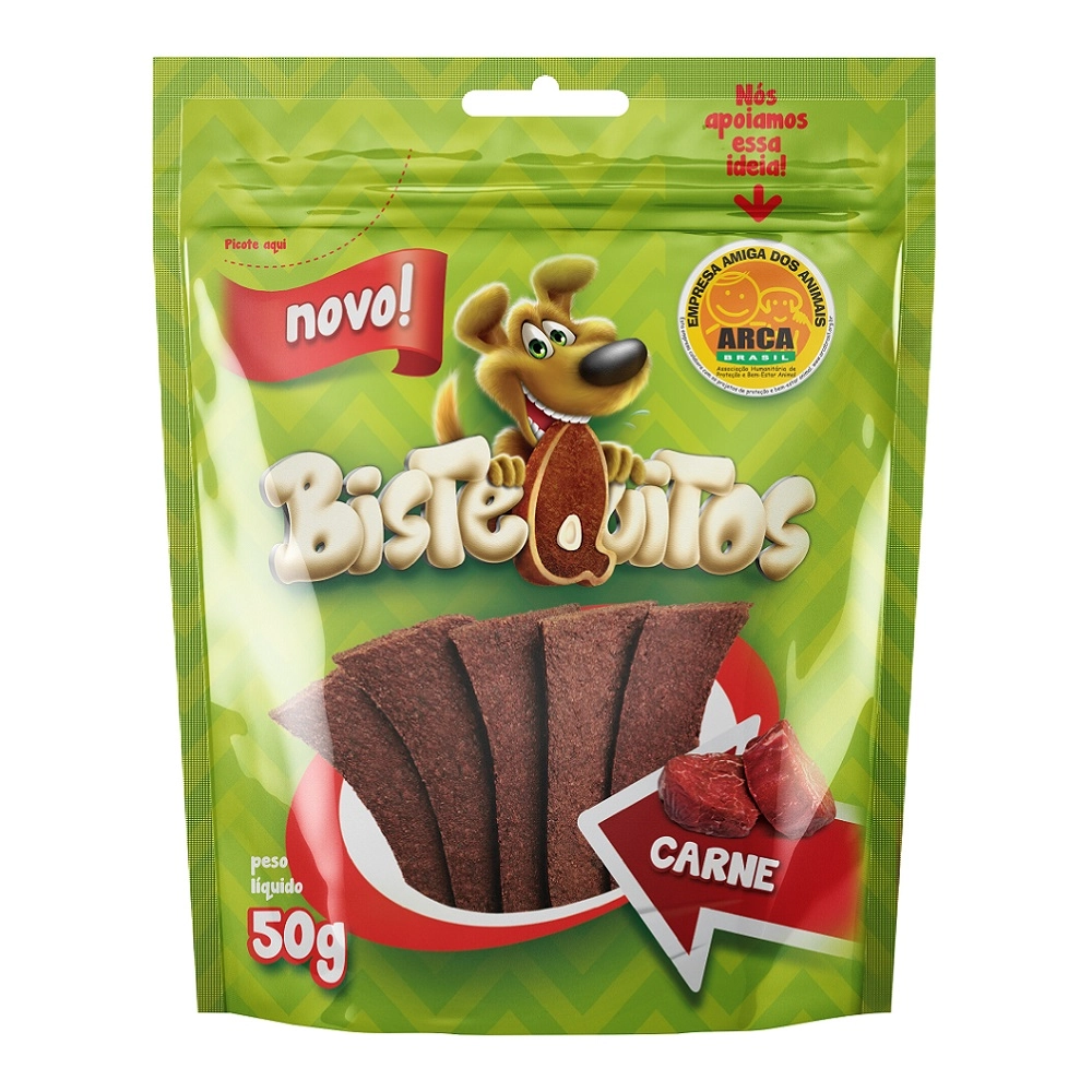 Snack Petitos Para Cães Bistequitos Sabor Carne 50g