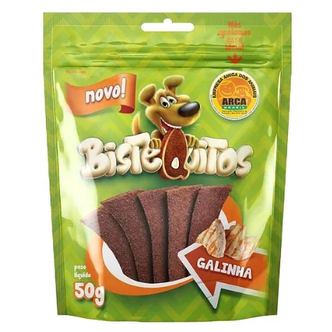 Snack Petitos Para Cães Bistequitos Sabor Galinha 50g
