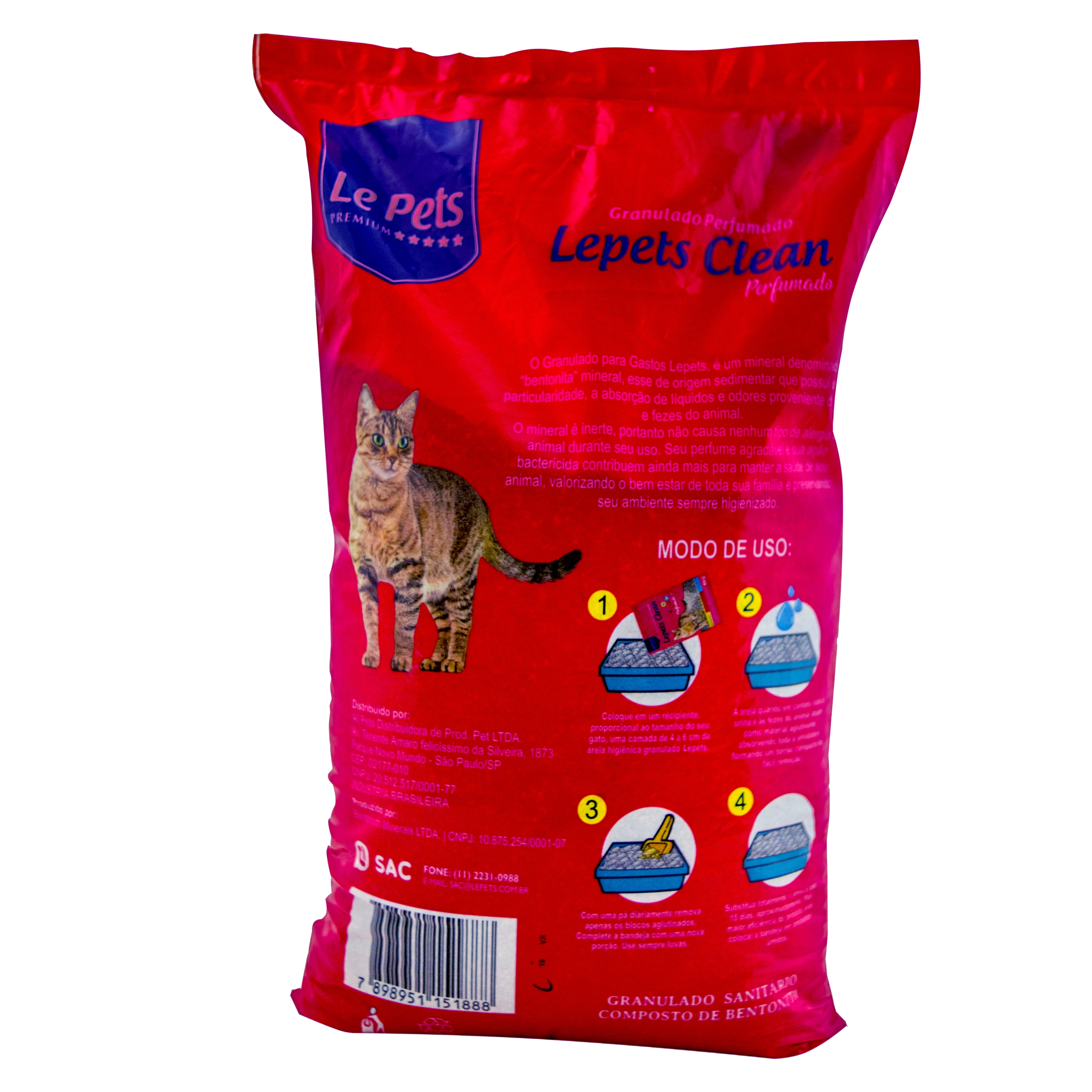 Granulado Higienico Le Pets 4kg Premium P/ Gatos