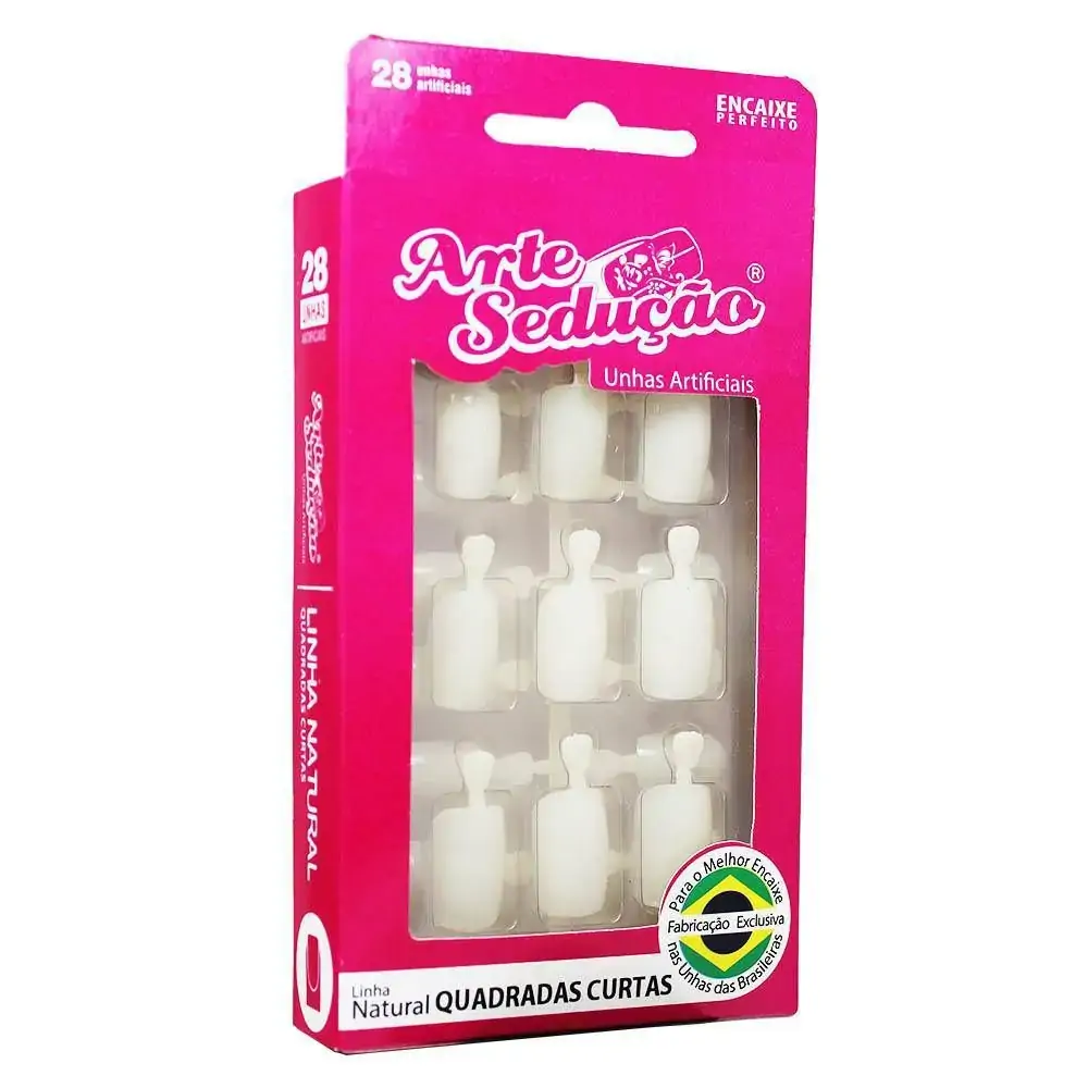 Unha Postica Natural Quadradas Arte Seducao