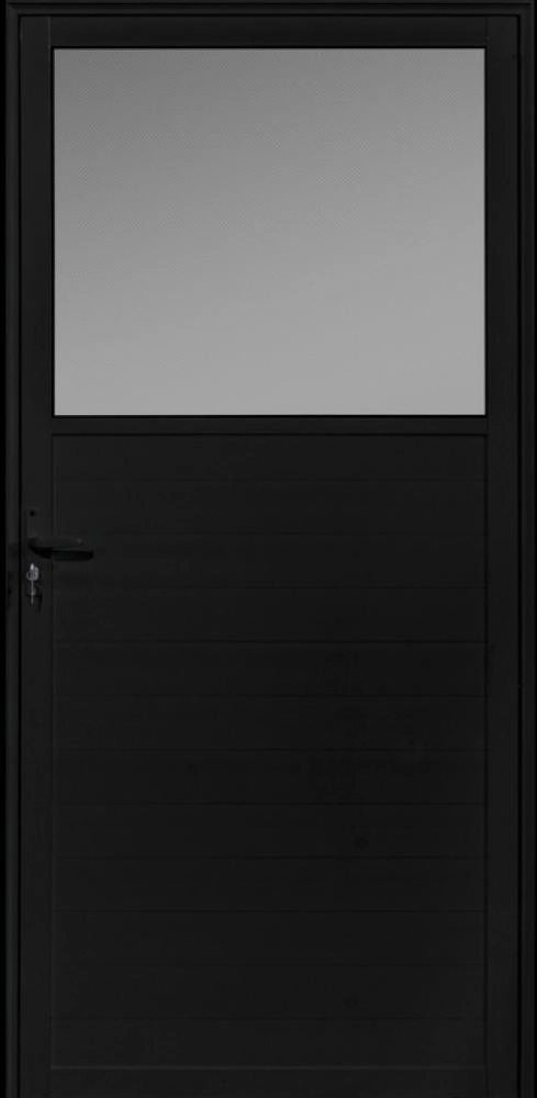 Porta De Alumínio Vidro Fixo Lambril Maxx Preto "d" 210x60