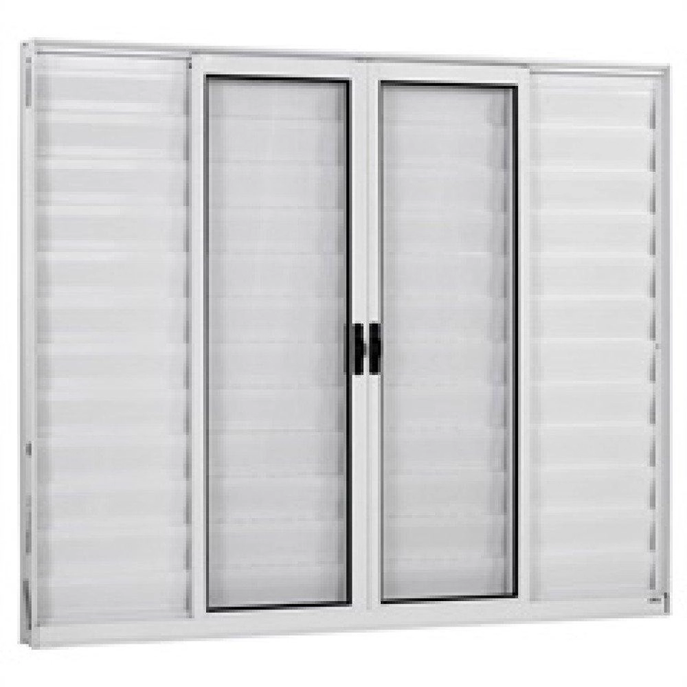 Janela De Alumínio Veneziana 06 Folhas Branca Fit - 120x150