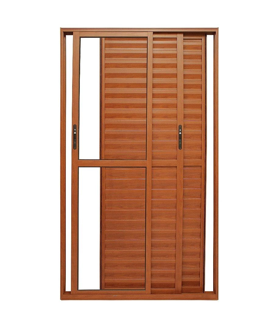 Porta Balcão Veneziana 03 Folhas Madeiro - 210x120