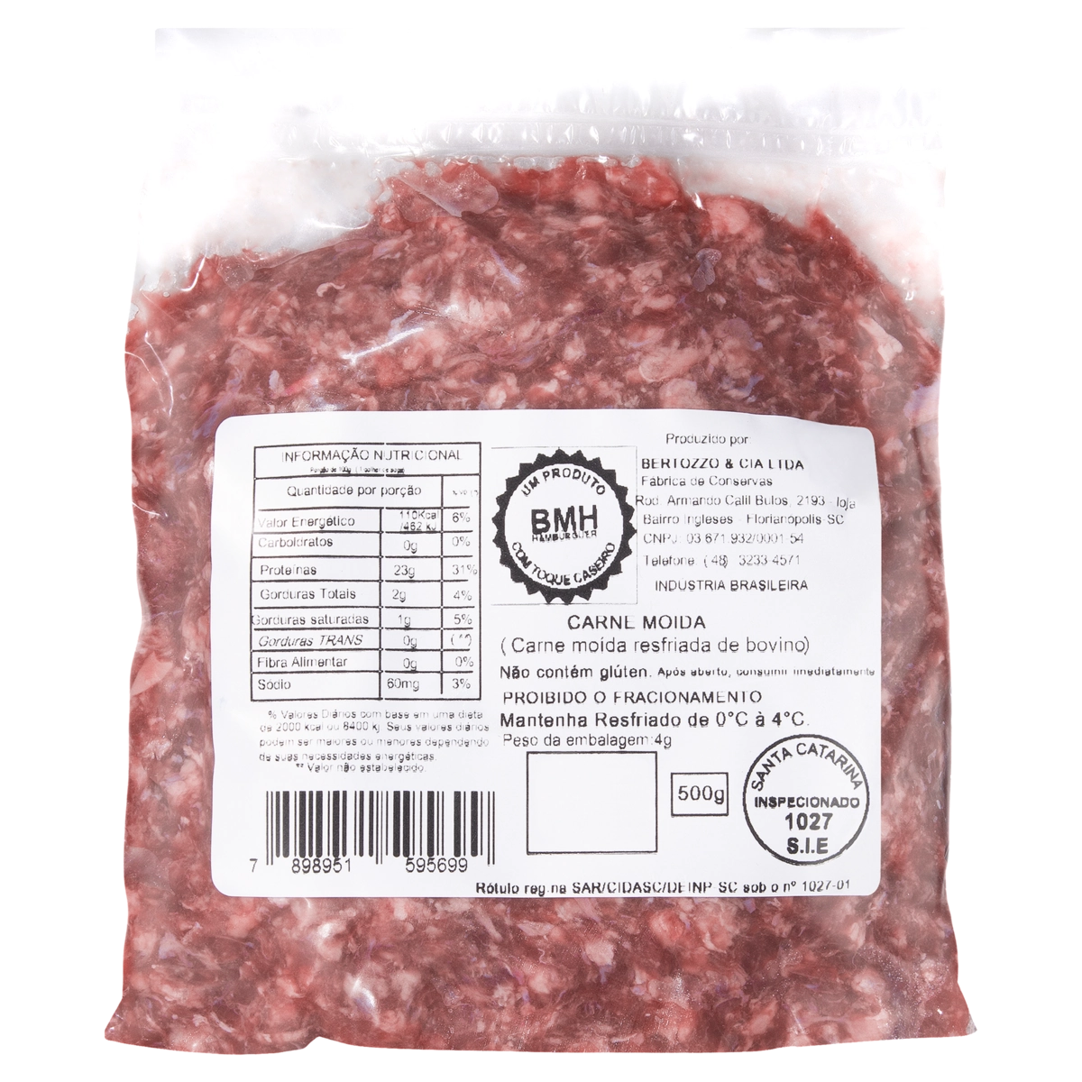 Carne Bovina Moída Resfriada Bmh 500g
