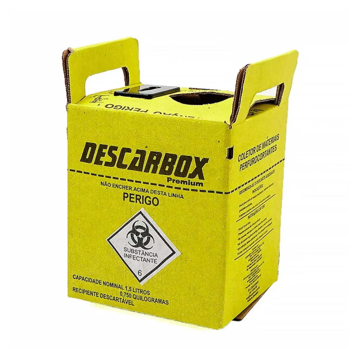 Coletor de Material Perfurocortante Premium DescarBox 1.5L - unidade