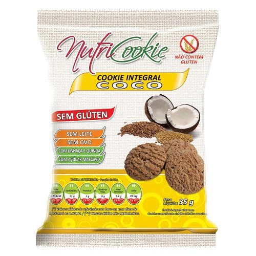 Cookie Integral Nutricookie De Coco Sem Glúten, Sem Ovos, Sem Lactose 35g Nutripleno