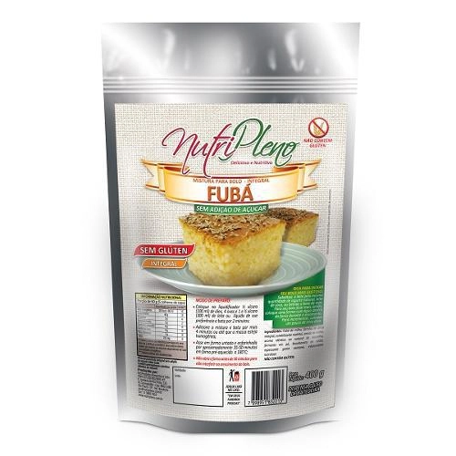 Mistura Para Bolo De Fubá Integral Sem Glúten, Sem Açúcar 400g Nutripleno