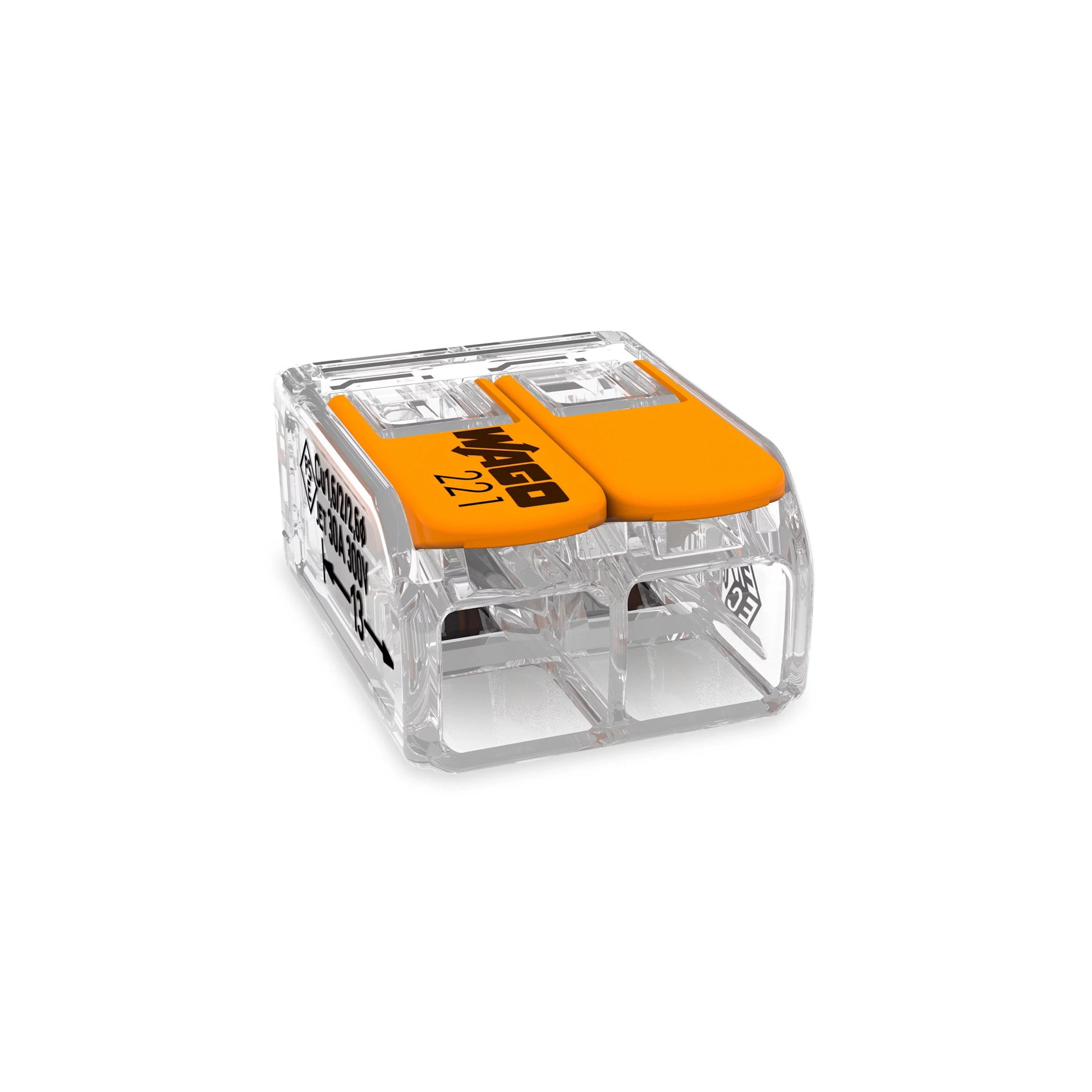 Conector 2vias41a Até6mm C/3un221 612wag
