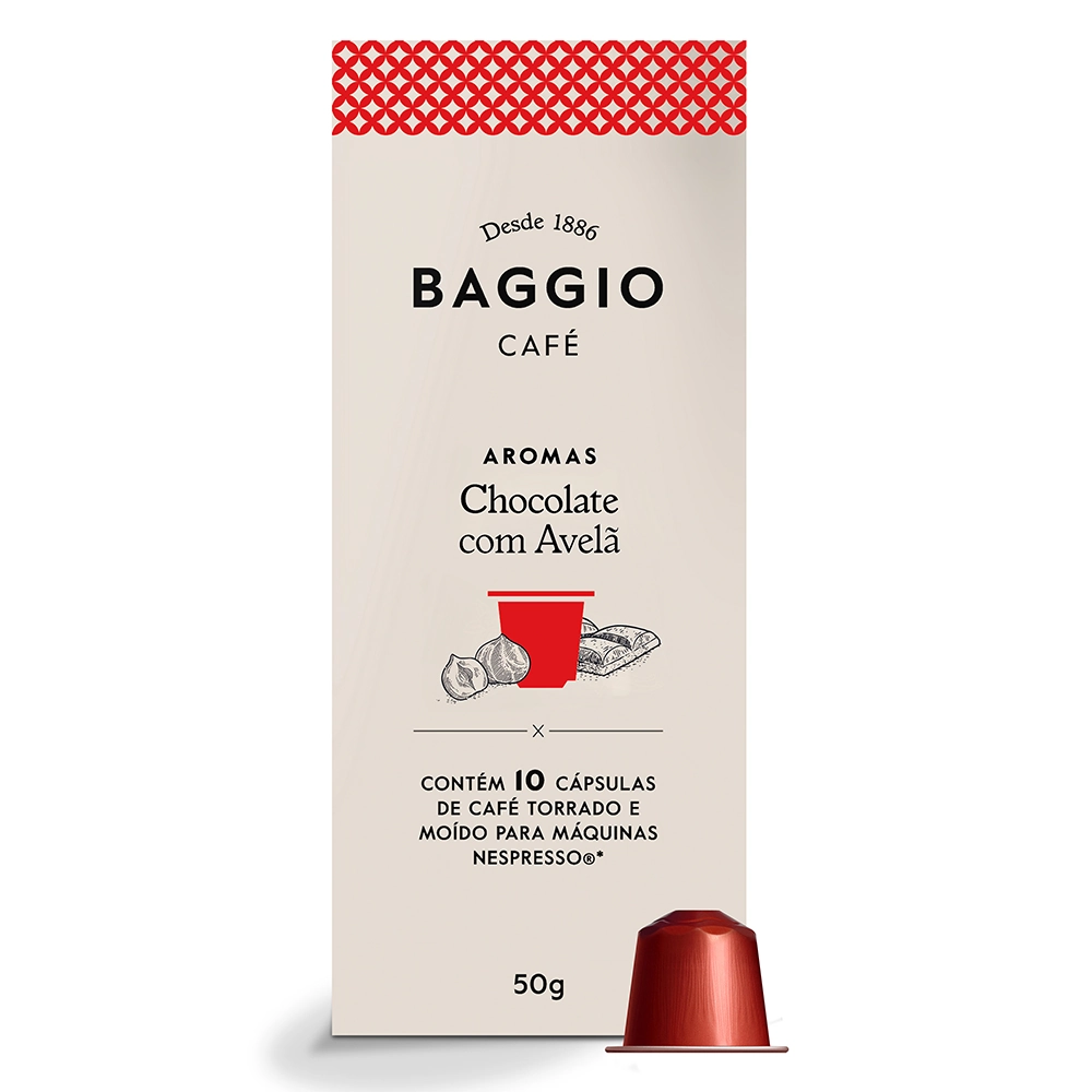 Cápsulas de Café Baggio Chocolate com Avelã 10 Unidades