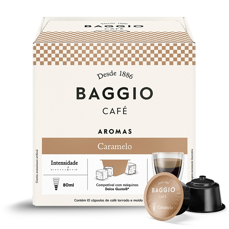 Café Em Cápsula Torrado E Moído Caramelo Baggio Aromas Caixa 85g 10 Unidades