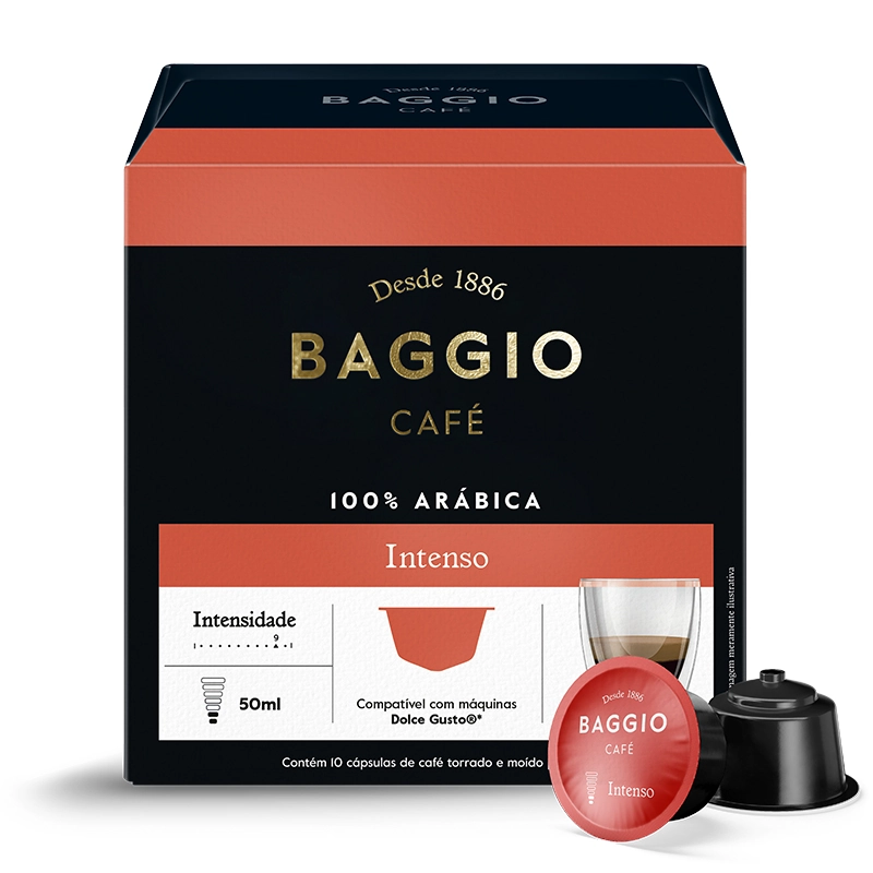 Café Em Cápsula Torrado E Moído Intenso Baggio Caixa 85g 10 Unidades