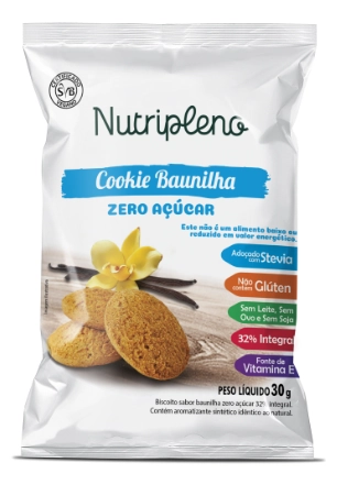 Cookie Integral Nutripleno 30g Zero Acucar Baunilha