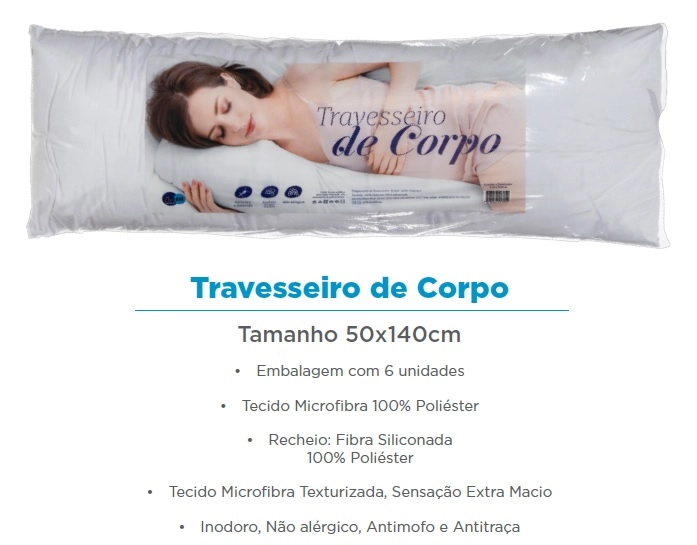 Travesseiro Corpo 50x140cm 11229 Fibram