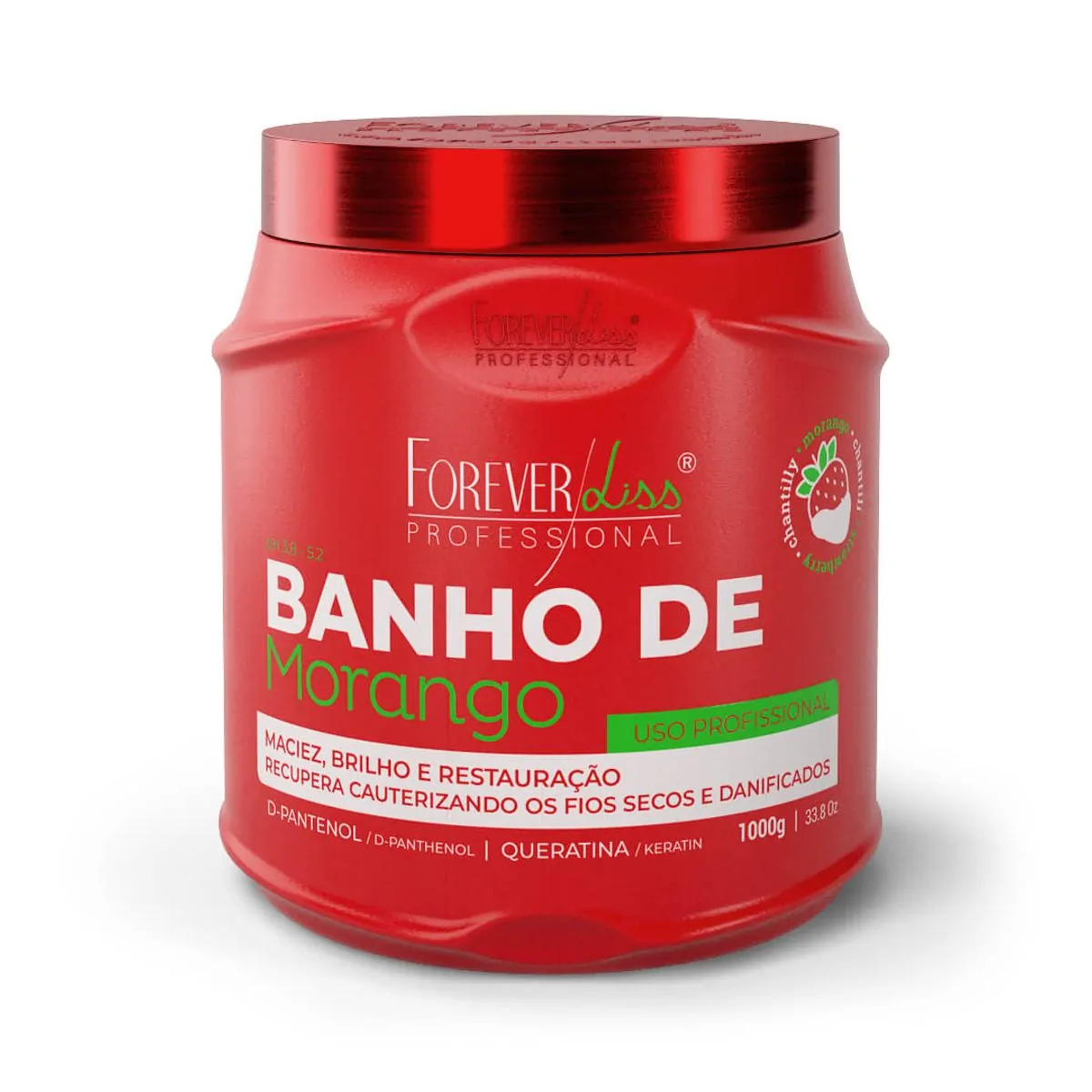 Forever Liss Máscara Banho De Verniz Morango 1kg