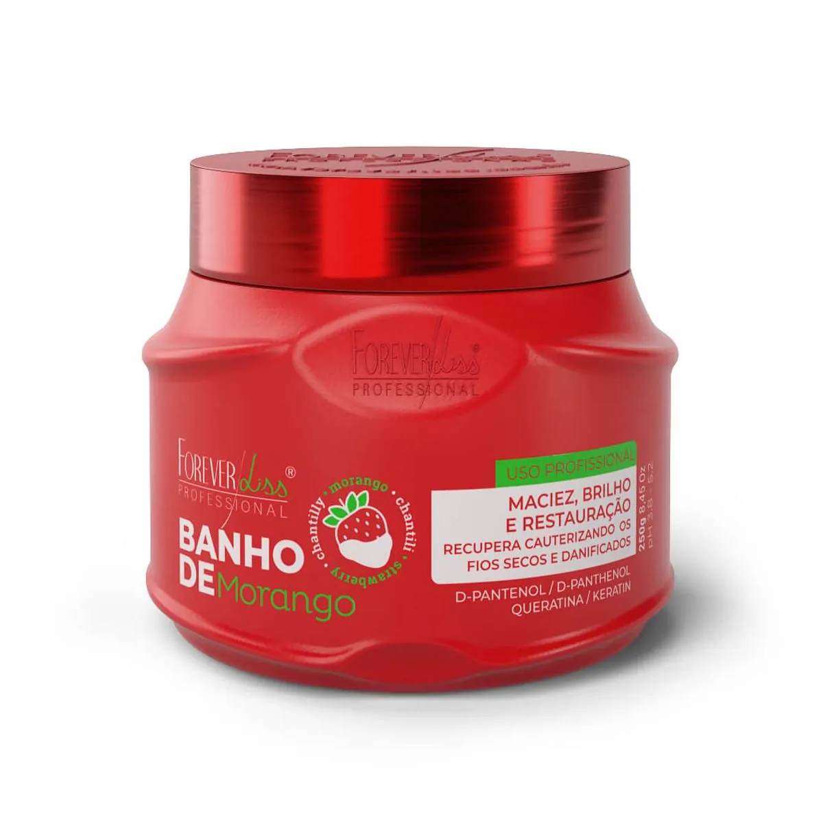 Forever Liss Máscara Banho De Verniz Morango 250g