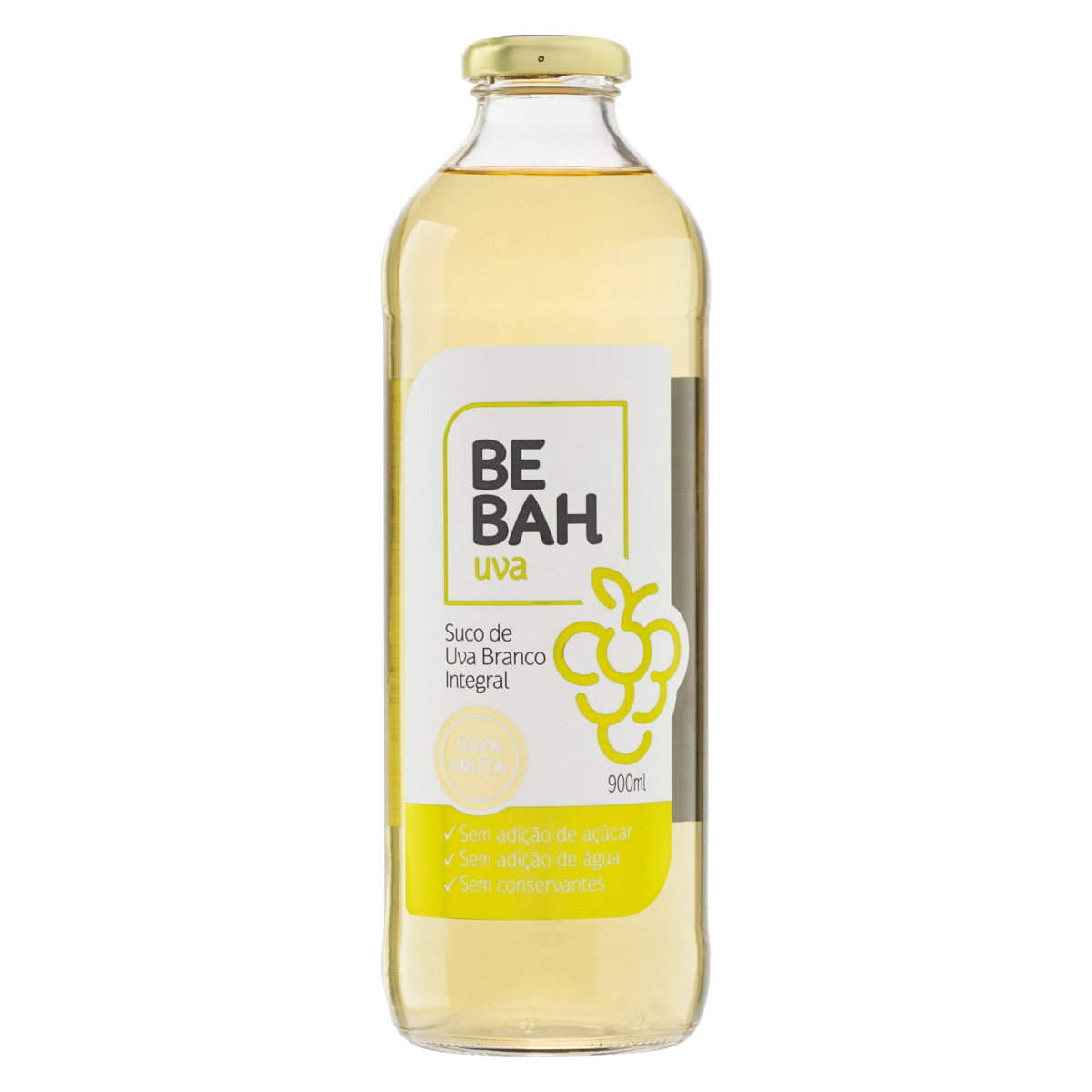 Suco Integral Uva Branco Bebah Garrafa 900ml