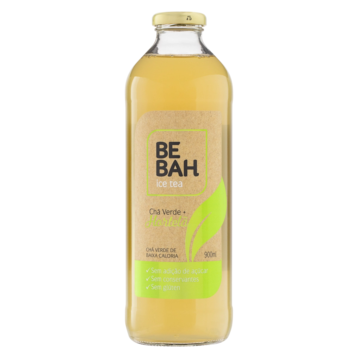 Chá Verde Ice Tea Hortelã Bebah Garrafa 900ml