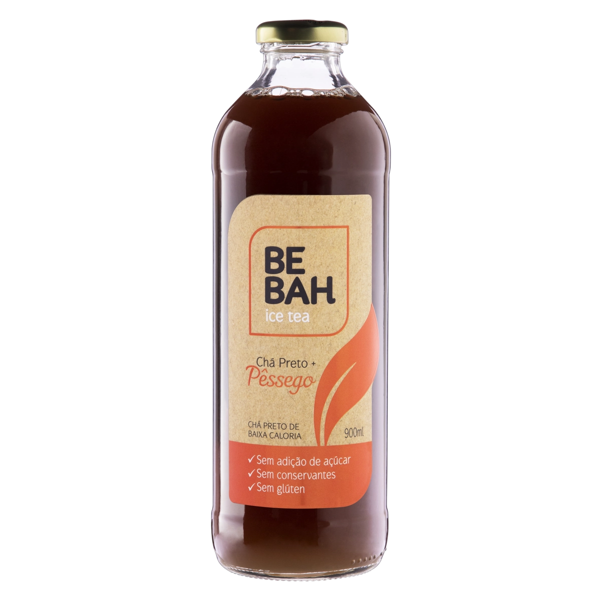 Chá Preto Ice Tea Pêssego Bebah Garrafa 900ml