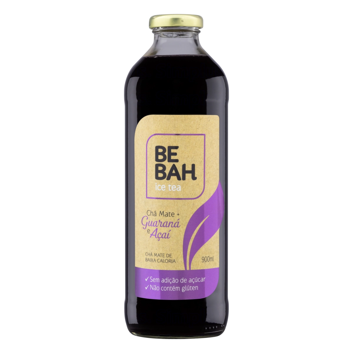 Chá Mate Ice Tea Guaraná E Açaí Bebah Garrafa 900ml