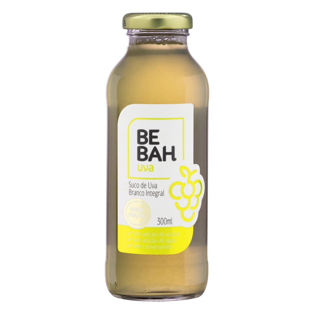 Suco Integral Uva Branco Bebah Garrafa 300ml