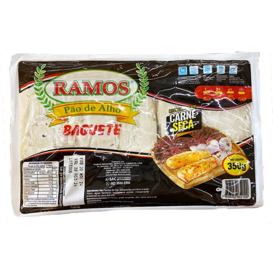 Pão De Alho Bagueta Recheada Carne Seca Congelado Ramos 350g