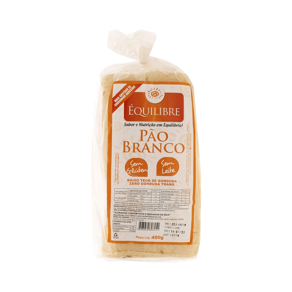 Pao Branco Sem Gluten E Sem Lactose Equilibre