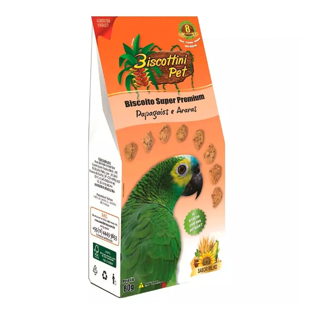 Biscoito para Papagaios e Araras 80g