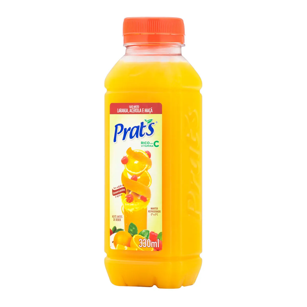Suco de Laranja Acerola e Maçã Prat's Garrafa 330 ml