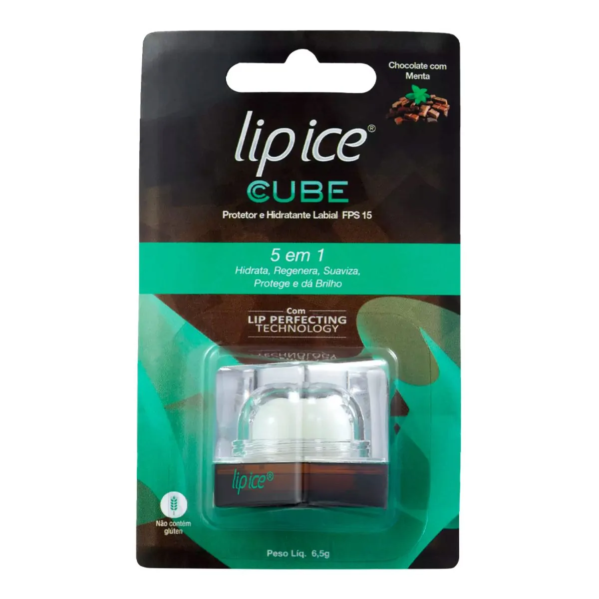 Protetor e Hidratante Labial FPS 15 Chocolate com Menta Lip Ice 6,5 g