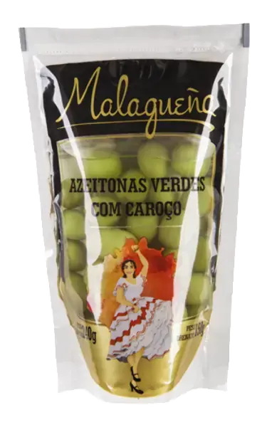 Azeitona Verde Em Conserva Com Caroço Malagueña Sachê 150g