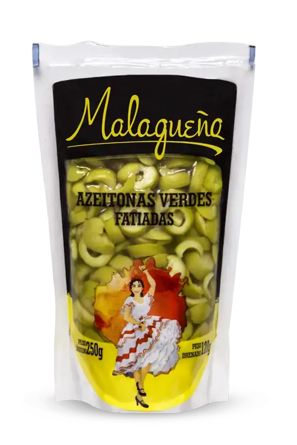 Azeitona Verde Em Conserva Fatiada Malagueña Sachê 120g