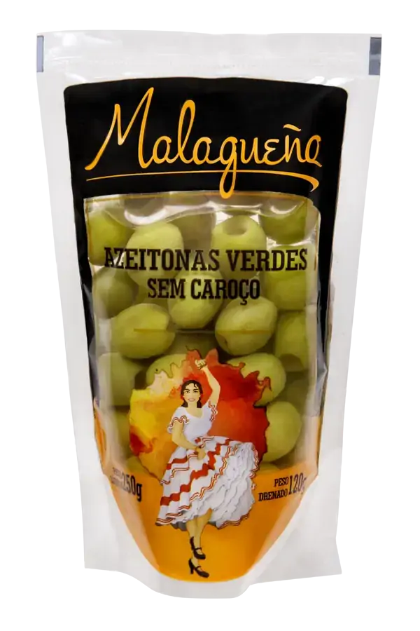 Azeitona Verde Em Conserva Sem Caroço Malagueña Sachê 120g