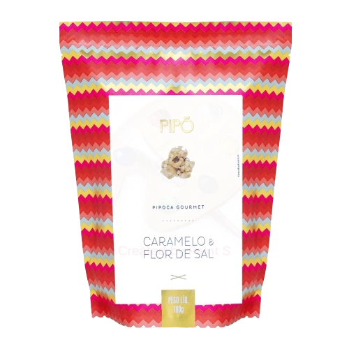 Pipoca Pronta Doce Gourmet Caramelo &amp; Flor de Sal Zero Lactose Pipó Sachê 110g