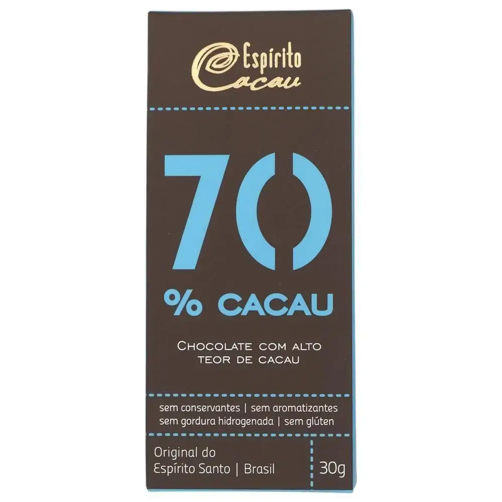 Chocolate 70 Cacau Espirito 30gr Louro Verde