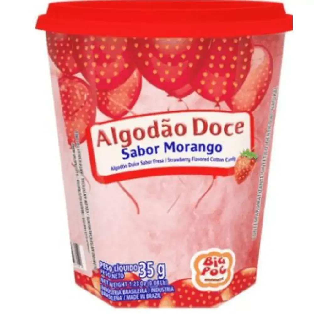 Algodao Doce Morango 35g Big Poc